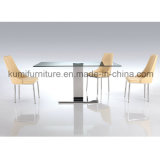 Simple Style Kd Glass Top Dinner Table