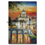 Handmade Building and Architecture Canvas Oil Painting for Wall Decor