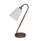 Guestroom Decorative Arc Bending Metal and Fabric Shade Desk Lamp with Toggle Switch
