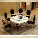 Round Metal Marble Top Dining Table