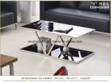 Industrial French Style Gold Metal Coffee Table with Black Glass