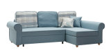 Three Seats Fabric Sofa Bed with Chaise and Bog Storage