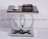 Two Circles Stainless Steel Base Side Table