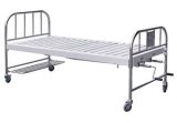Movable Double-Function Manual Hospital Bed with Stainless Steel Bed Head