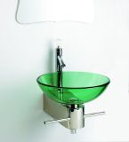 Green Color Tempered Glass Basin/Glass Sink/Glass Wash Basin