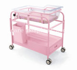 Deluxe Steel-Plastic Hospital Infant Bed with Wheels