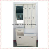 White Modern Design Coat Hanger and Shoe Storage Cabinet