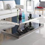 Home Furniture Stainless Steel Glass Strong Leg Coffee Table