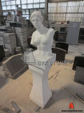 Chinese White Marble Venus Carved Statue with Pedestal Base