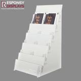 Counter Table Six-Tier White PVC Card and Brochure Display Shelf