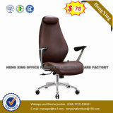 Stainless Steel Metal Base Arms Executive Leather Office Chair (HX-AC066A)