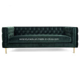 Europen Style Metal Golden Legs Tufted Back Sofa