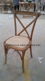 Vintage Oak Wood Cross Back Chairs