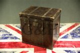 Vintage Faux Leather Square Trunk Side Tables