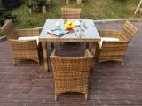 Size 28'' Rattan Table & Chair Set/Rattan Dining Set/Patio Wicker Dining Chair/Table