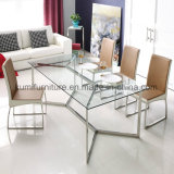 Hot Sale Hotel Style Dining Table with Clear Glass