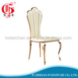 Cheap Price High Back Gold Stainless Steel Leather Dining Chair