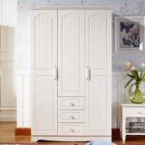 European Style White Paint Wooden Bedroom Wardrobe (GSP9-023)