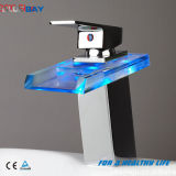 Square Glass Waterfall Single Lever Basin Tap