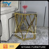 Home Furniture Glass Table Gold Sofa Side Table