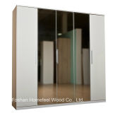 Wooden High Gloss Bedroom 5 Doors Mirrored Wardrobe (WB43)