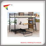 Stable Metal Bunk Loft Bed with Computer Stand (HF014)