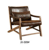 New Arrival Garden Furniture Set Leather Wooden Armchair (JX-009)