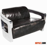 Metallic Stainless Steel Leather Metal Sofa Mars Chair Lounge
