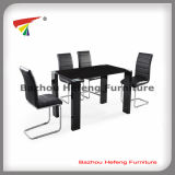 Modern Fashional Glass Metal Dining Table Set (DT062)