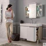 Lacquer Bathroom Cabinet with Silver Mirror and Many Storage