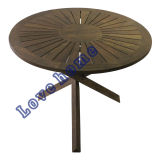 Modern Industrial Round Dining Restaurant Knock Down Wooden Table