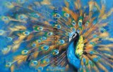 Handmade Blue Peacock Oil Paintings for Home Decoration