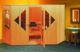 5-6 People Dry Steam Transom Window Solid Hemlock Wooden Sauna (M-6002)