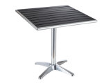 Square Aluminum Dining Table with Polywood Slats Top
