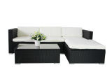 Black Outdoor Rattan Sofa Set Garden Patio Furniture