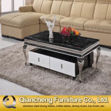 Modern New Design Marble Top Coffee Table with Drawers