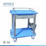 ABS Moving Hospital Two Shelves with One Drawer Patient Drug Treatment Trolley