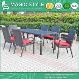 Wicker Stackable Chair Dining Set Garden Chair Hotel Project Hot Sale Chair Rectangle Table (Magic Style)
