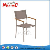 Armrest Textile Chair with Teak Wood