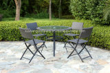 5 PCS of Steel Rattan Table+ Chair Set