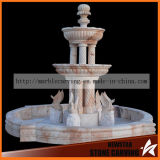 Garden Fountain with Columns Water Feature Sculpture for Home Decoration