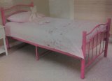 Pink Metal Single Bed for Girls (HF059)