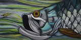 Wholesale Handmade Marine Life Fish Oil Paintings on Canvas for Home Decor