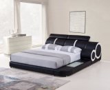 Stainless Steel Leather Bed Contemporary Home Bed