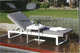Outdoor Aluminum Fabric Chaise Lounge with Cushion