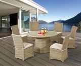 Rattan Furniture Outdoor Dining Round Table and Chair Set