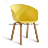 Plastic Dining Chair with Wood Legs