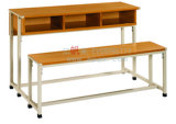 School Desk and Chair for Study Room/Wooden Double School Desk /Cast Iron Table and Chair