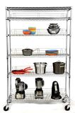 Industrial Metal Storage Wire Shelving with Casters