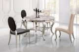 Round Marble Dining Table Stainless Steel Frame
